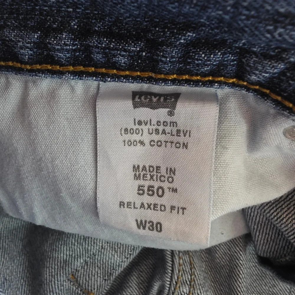 Levi's 550 Denim Shorts Mens 30 Blue Relaxed Fit Medium Wash Cotton 5-Pocket Y2K